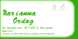 marianna ordog business card